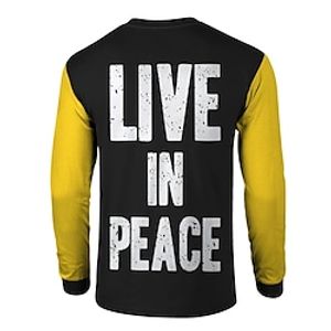 Men's Unisex T shirt Tee 3D Print Graphic Prints Letter Crew Neck Street Daily Print Long Sleeve Tops Basic Casual Big and Tall Sports Black miniinthebox