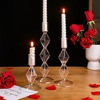 Transparent Rhombus-Shaped Retro Glass Candle Holder: Romantic Candlelit Dinners, Wedding Photography Props, Home Decor for Living Room Tables, Premium Décor for a Sophisticated Ambiance Lightinthebox