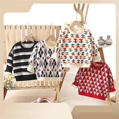 Kids Girls' Sweater Graphic School Long Sleeve Crewneck Adorable 3-10 Years Spring Black White Red Lightinthebox Kids Girls' Sweater Graphic School Long Sleeve Crewneck Adorable 3-10 Years Spring Black White Red Lightinthebox