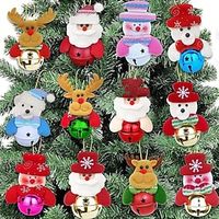 4pcs Christmas Decorations Pendant Bells Snowman Elk Bear Santa Claus For Christmas Tree Decorations New Year Bell Doll Lightinthebox - thumbnail