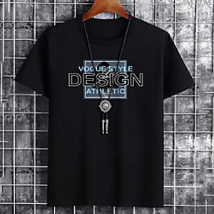Men's Unisex Tee T shirt Hot Stamping Graphic Prints Letter Plus Size Print Short Sleeve Casual Tops Cotton Basic Fashion Designer Big and Tall White Black Khaki miniinthebox