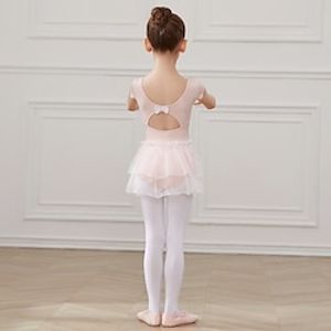 Kids' Dancewear Gymnastics Ballet Leotard  Onesie Bowknot Tulle Girls' Performance Training Short Sleeve Natural Cotton Spandex Tulle Lightinthebox