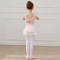 Kids' Dancewear Gymnastics Ballet Leotard  Onesie Bowknot Tulle Girls' Performance Training Short Sleeve Natural Cotton Spandex Tulle Lightinthebox - thumbnail