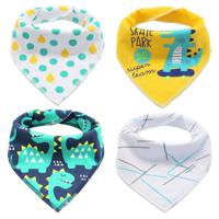 Little Story Bandana Drool Bibs Set Of 4 - Dinosaur LS_BDBS4_DI