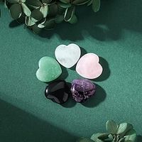 5PCS Natural Heart Healing Crystals Rose Quartz Amethyst Heart Love Stones Set Bulk Polished Pocket Palm Thumb Gemstones Chakra Reiki Balancing Lightinthebox - thumbnail
