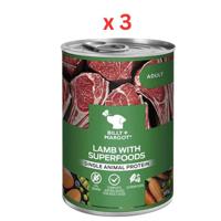 Billy & Margot Lamb With Superfoods Adult Canned Wet Dog Food 395G (Pack Of 3)