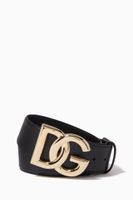 Belt with Millennial DG Logo in Leather, 40mm Belt with Millennial DG Logo in Leather, 40mm