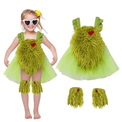 Outfits Fancy Christmas Dress Girls' Cosplay Costume Christmas Christmas Carnival Masquerade Kid's Party Christmas Vacation Polyester Dress Leg Warmers miniinthebox