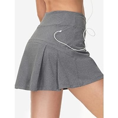 Women's Tennis Skirts Golf Skirts Breathable Quick Dry With Pockets Skirt Regular Fit 2 in 1 Golf Tee Pocket Solid Color Summer Tennis Golf Badminton miniinthebox