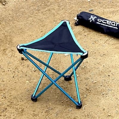 Folding Stool Camping Stool with Carry Bag Fishing Stool Portable Breathable Foldable Durable Aluminum Alloy Oxford for 1 person Beach Camping / Hiking / Caving Traveling Yellow Red Orange Dark Blue miniinthebox