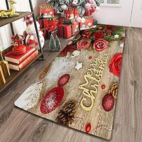 Christmas Decorations Area Rug Xmas Kitchen Rug Non Slip Floor Mat Bedside Livingroom Bedroom Indoor Outdoor miniinthebox - thumbnail