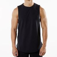 Men's Tank Top Knitting Crew Neck Cotton Solid Color Sport Athleisure Top Sleeveless Breathable Comfortable Exercise  Fitness Leisure Sports Running Everyday Use Workout Casual Athleisure Daily Lightinthebox - thumbnail