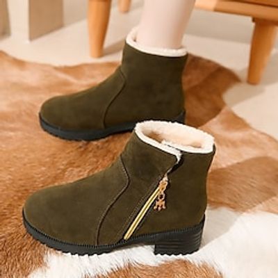 Winter New Large Cotton Thick Women Short Boots Side Zipper Non-slip Thick Heel Snow Boots Warm Mid Heel Women Boots Lightinthebox