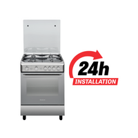 Ariston 60x60 cm Gas Cooking Range | 4 Burners Triple Ring-Cast Iron | Made In Poland | Stainless Steel