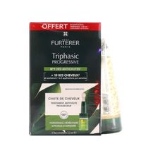 Rene Furterer Triphasic Progressive Anti-Hair Loss Kit: 8 Ampoules + 100ml Shampoo
