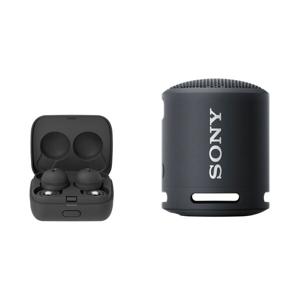 SONY XB13 Speaker with LinkBuds Earbuds Black | Extra Bass Sound | Waterproof | Portable Design | Up to 16 Hours of Battery Life | Black