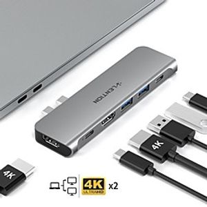 LENTION High Speed with Card Reader(s) Support Thunderbolt 3 CS67H USB 3.0 USB C to HDMI 1.4 HDMI 2.0 Thunderbolt USB 3.0 USB 3.0 USB C USB Hub 6 Ports For Windows, PC, Laptop Lightinthebox