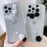 Phone Case For Apple Back Cover iPhone 12 Pro Max 11 SE 2020 X XR XS Max 8 7 Shockproof Dustproof Geometric Pattern Glitter Shine Flower TPU miniinthebox - thumbnail