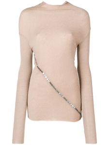 Rick Owens Lilies embellished turtleneck sweater - NEUTRALS