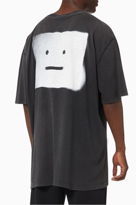 Oversized Spray Paint Face T-shirt in Organic Cotton Oversized Spray Paint Face T-shirt in Organic Cotton