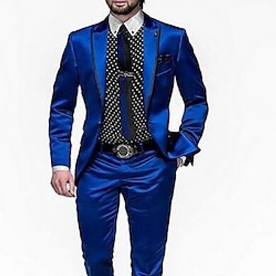 Royal Blue Men's Wedding Party Suits Solid Colored 2 Piece Tailored Fit Single Breasted One-button 2023 miniinthebox Royal Blue Men's Wedding Party Suits Solid Colored 2 Piece Tailored Fit Single Breasted One-button 2023 miniinthebox