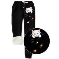Women's Sweatpants Joggers Full Length Pocket Casual Daily Plus velvet Daily Vacation Black 1# Black S M Fall  Winter Lightinthebox - thumbnail
