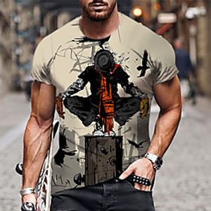 Men's Unisex Tee T shirt Shirt 3D Print Anime Graphic Prints Print Short Sleeve Daily Tops Casual Designer Big and Tall Brown / Summer miniinthebox