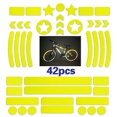 42pcs Car Reflective Tire Sticker Decoration Safety Self-adhesive Motorcycle Hub Tape Stickers Luminous Wheel, Car Body Sticker, No Damage to Car Lightinthebox