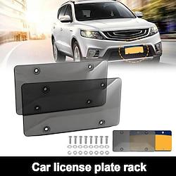 2pcs License Plate Cover Black Reflective Anti Speed Red Light Toll Camera Stopper License Plate Cover Car License Frame Parts Lightinthebox