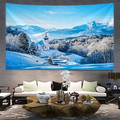 Snow Forest Hanging Tapestry Wall Art Large Tapestry Mural Decor Photograph Backdrop Blanket Curtain Home Bedroom Living Room Decoration Lightinthebox