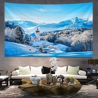 Snow Forest Hanging Tapestry Wall Art Large Tapestry Mural Decor Photograph Backdrop Blanket Curtain Home Bedroom Living Room Decoration Lightinthebox - thumbnail