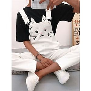 Jumpsuit for Woman Overall Cowgirl Jeans  Western Wear Print Animal Square Neck Holiday Street Daily Regular Fit Sleeveless Black White Pink S M L Summer Fall miniinthebox