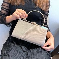 Women's Clutch Polyester Wedding Party Buckle Lightweight Multi Carry Color Block Silver Champagne Lightinthebox