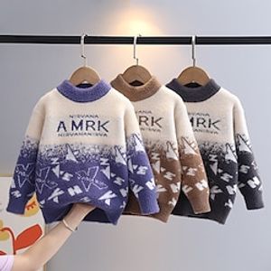 Kids Boys Sweater Graphic Long Sleeve Crewneck School Fashion Blue Fall Clothes 7-13 Years Lightinthebox