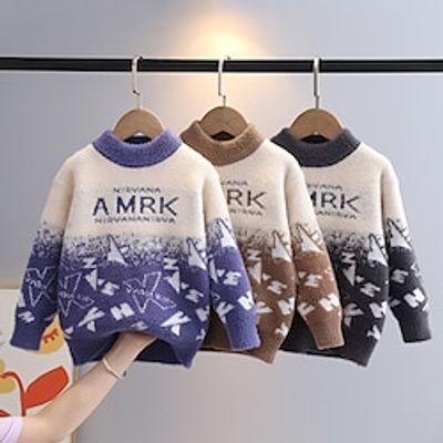 Kids Boys Sweater Graphic Long Sleeve Crewneck School Fashion Blue Fall Clothes 7-13 Years Lightinthebox