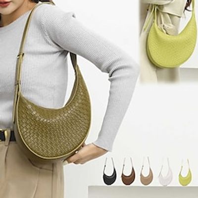 Women's Shoulder Bag PU Leather Daily Zipper Large Capacity Lightweight Geometric Black Dark Green Brown miniinthebox Women's Shoulder Bag PU Leather Daily Zipper Large Capacity Lightweight Geometric Black Dark Green Brown miniinthebox