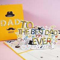 3D Pop Up Father's Day Card for Men Dad Husband Birthday Greeting Card for Dad Best Dad Ever Pop Up Card Fathers Day Card Greeting Card Happy Fathers Day Card for Dad from Daughter Son Lightinthebox
