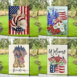 Independence Day Decorations - Double Sided Garden Flag - Patriotic Memorial Day Garden Flag - Outdoor Courtyard Flag Hanging Lightinthebox