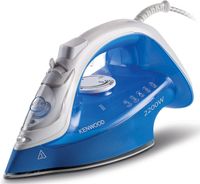 Kenwood Steam Iron 2200W with Ceramic Soleplate, Anti-Drip, Anti-Calc, Self Clean, Continuous Steam, Steam Burst, Spray Function STP60.000WB White/Blue