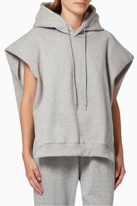 Alex Statement Shoulder Hoodie in Cotton Fleece