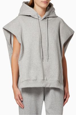 Alex Statement Shoulder Hoodie in Cotton Fleece