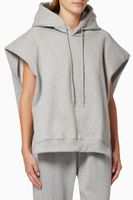Alex Statement Shoulder Hoodie in Cotton Fleece - thumbnail