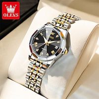 Olevs Women Quartz Watch Luxury Business Diamond Dress Analog Ladies Wristwatches Luminous Calendar Fashion Waterproof Stainless Steel Watch Female Clock miniinthebox - thumbnail