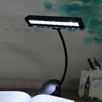 Flexible 9 LED Clip-on Music Stand Reading Light Bed Table Desk Lamp