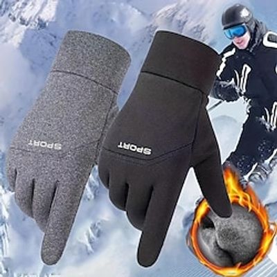 Men Winter Waterproof Cycling Gloves, Outdoor Sports Ski Running Motorcycle Touch Screen Fleece Gloves, Non-Slip Warm Full Fingers miniinthebox