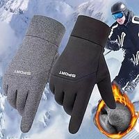 Men Winter Waterproof Cycling Gloves, Outdoor Sports Ski Running Motorcycle Touch Screen Fleece Gloves, Non-Slip Warm Full Fingers miniinthebox - thumbnail