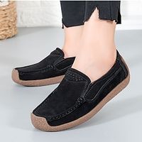 Women's Loafers Comfort Shoes Daily Flat Heel Round Toe Casual Satin Loafer Solid Color Black Pink Red Lightinthebox - thumbnail