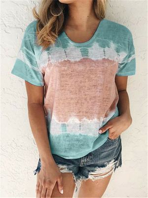 Print Round Neck Short Sleeves Tee Print Round Neck Short Sleeves Tee