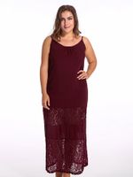 Sexy Women Bohemian Strap Lace Crochet Patchwork Beach Maxi Dress