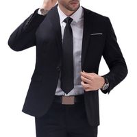 Two Pieces Solid Color Slim Fit Wedding Bussiness Bress Blazer Suit for Men